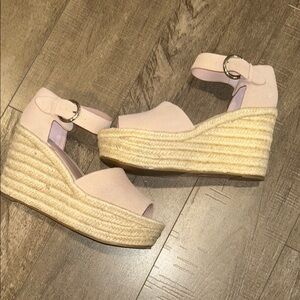 MARC FISHER "ALITA" PLATFORM WEDGE ESPADRILLE SANDAL SIZE 10 NWOT